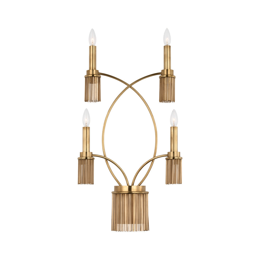 Sutton Wall Light in Antique-Burnished Brass (4-Light).