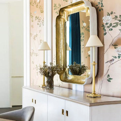 Swedish Column Buffet Table Lamp in living room.