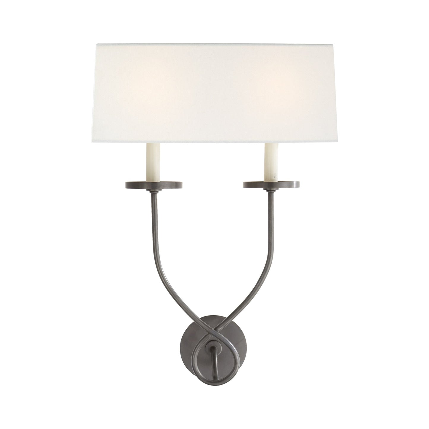 Symmetric Twist Double Wall Light in Bronze/Linen.