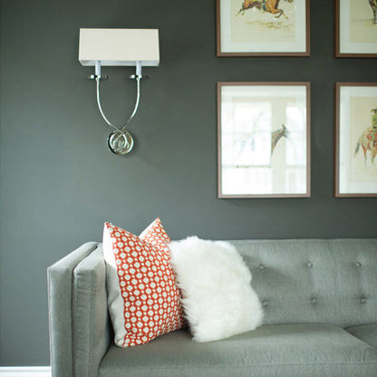 Symmetric Twist Double Wall Light in living room.