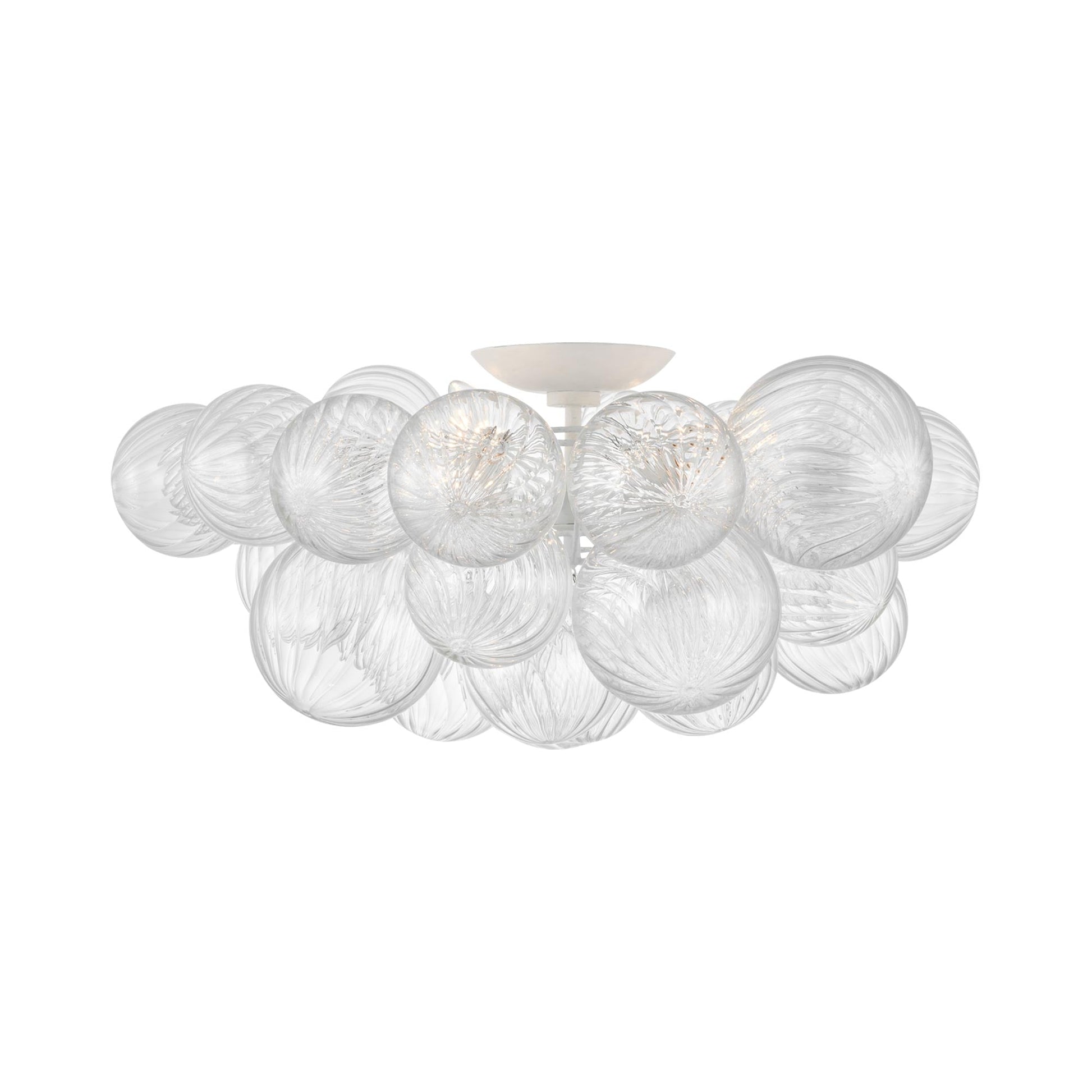 Talia Semi Flush Mount Ceiling Light in Plaster White (4-Light).
