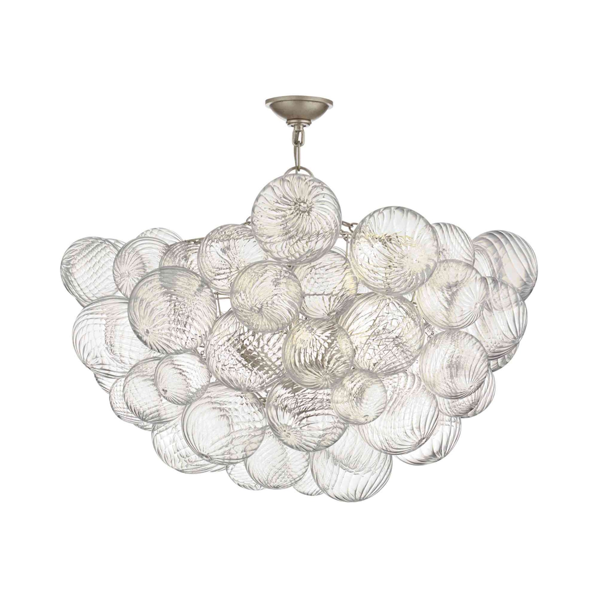 Talia Semi Flush Mount Ceiling Light in Burnished Silver Leaf (8-Light).