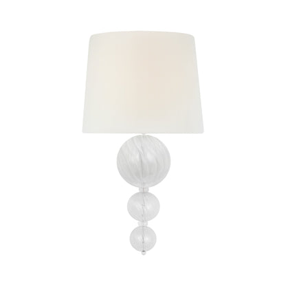Talia Swirled Glass Wall Light in Plaster White.