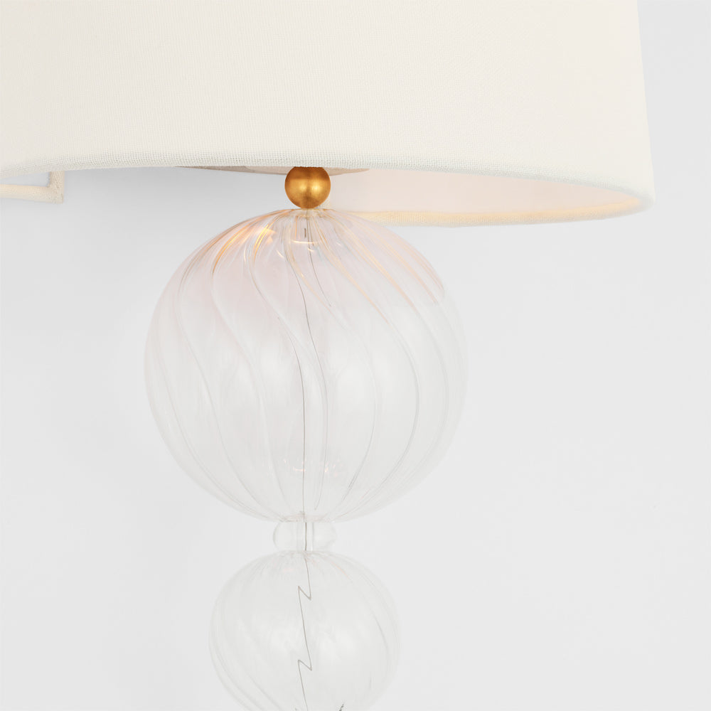 Talia Swirled Glass Wall Light in Detail.