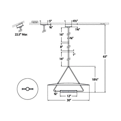 Teline LED Chandelier - line drawing.