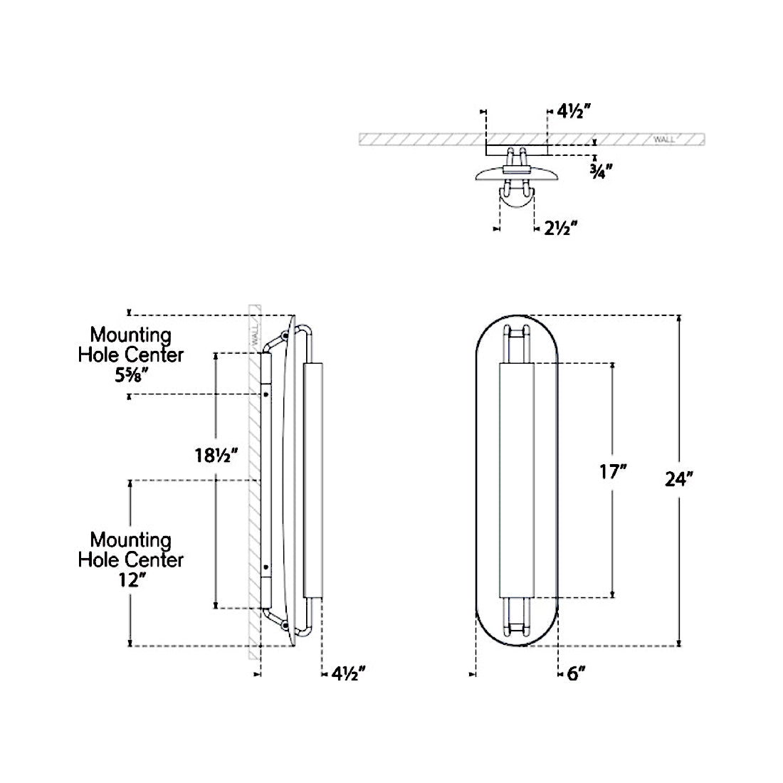 Teline LED Wall Light - line drawing.