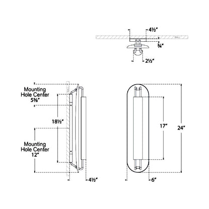 Teline LED Wall Light - line drawing.