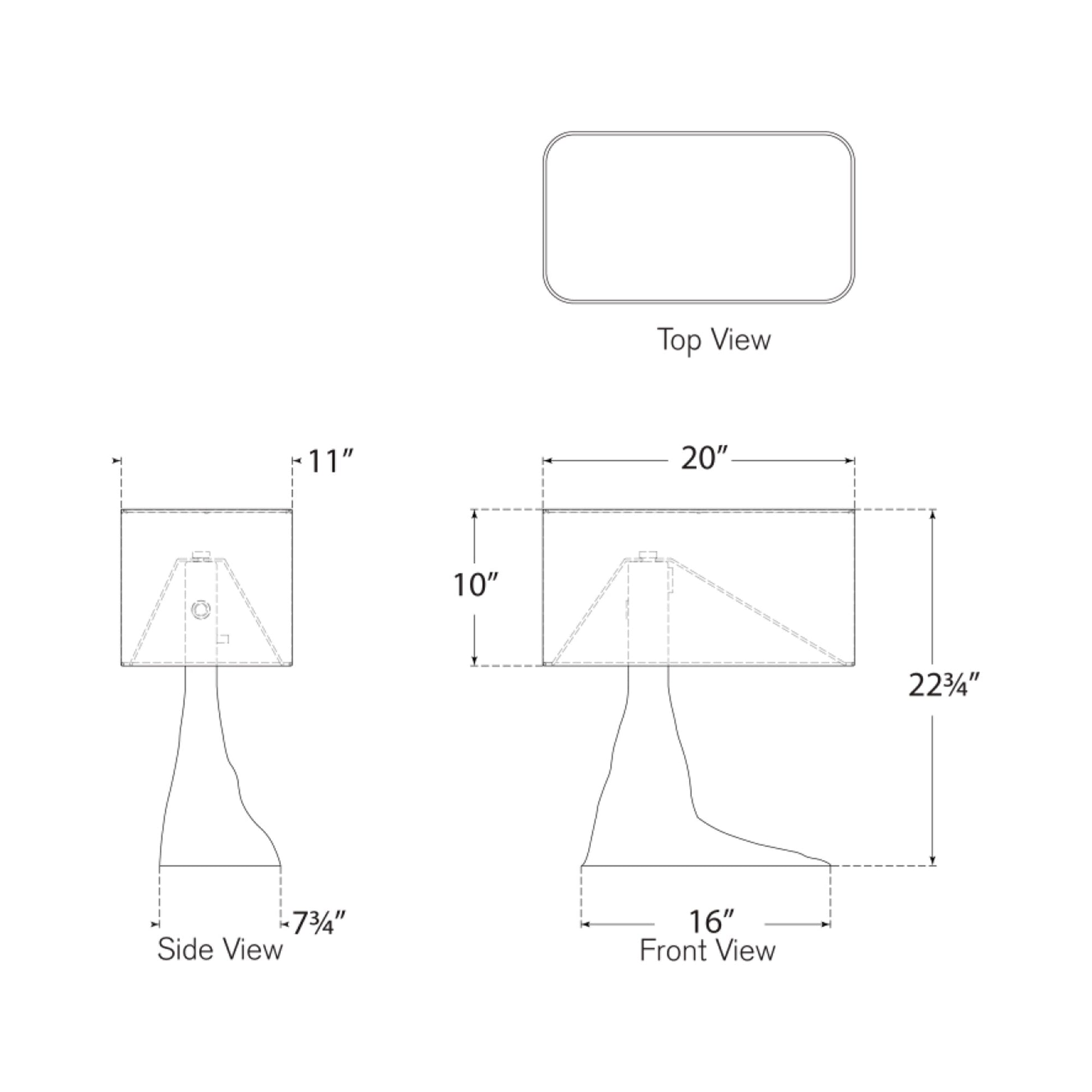 Terra-Forma Table Lamp - line drawing.