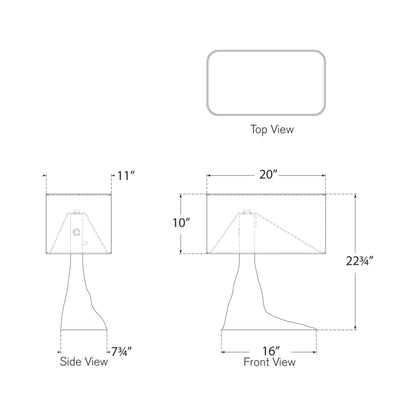 Terra-Forma Table Lamp - line drawing.