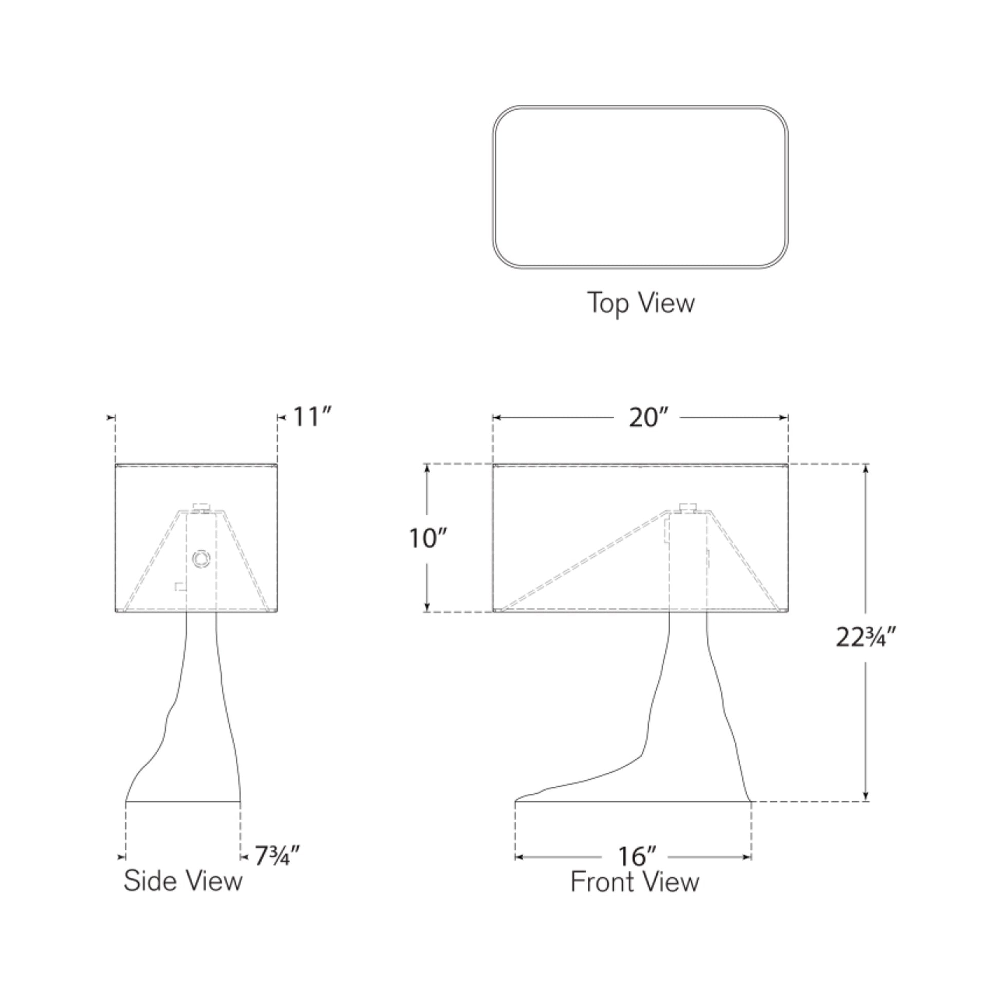 Terra-Forma Table Lamp - line drawing.