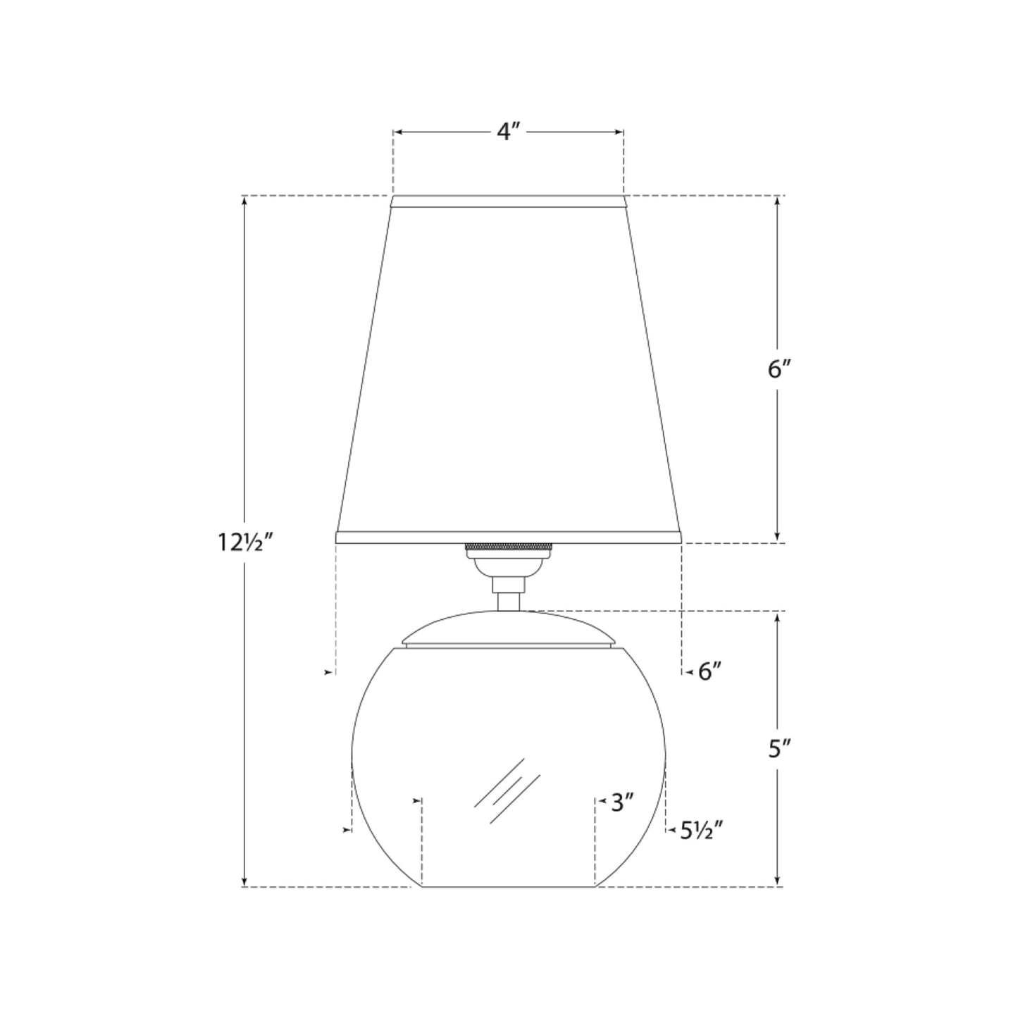 Terri Table Lamp - line drawing.