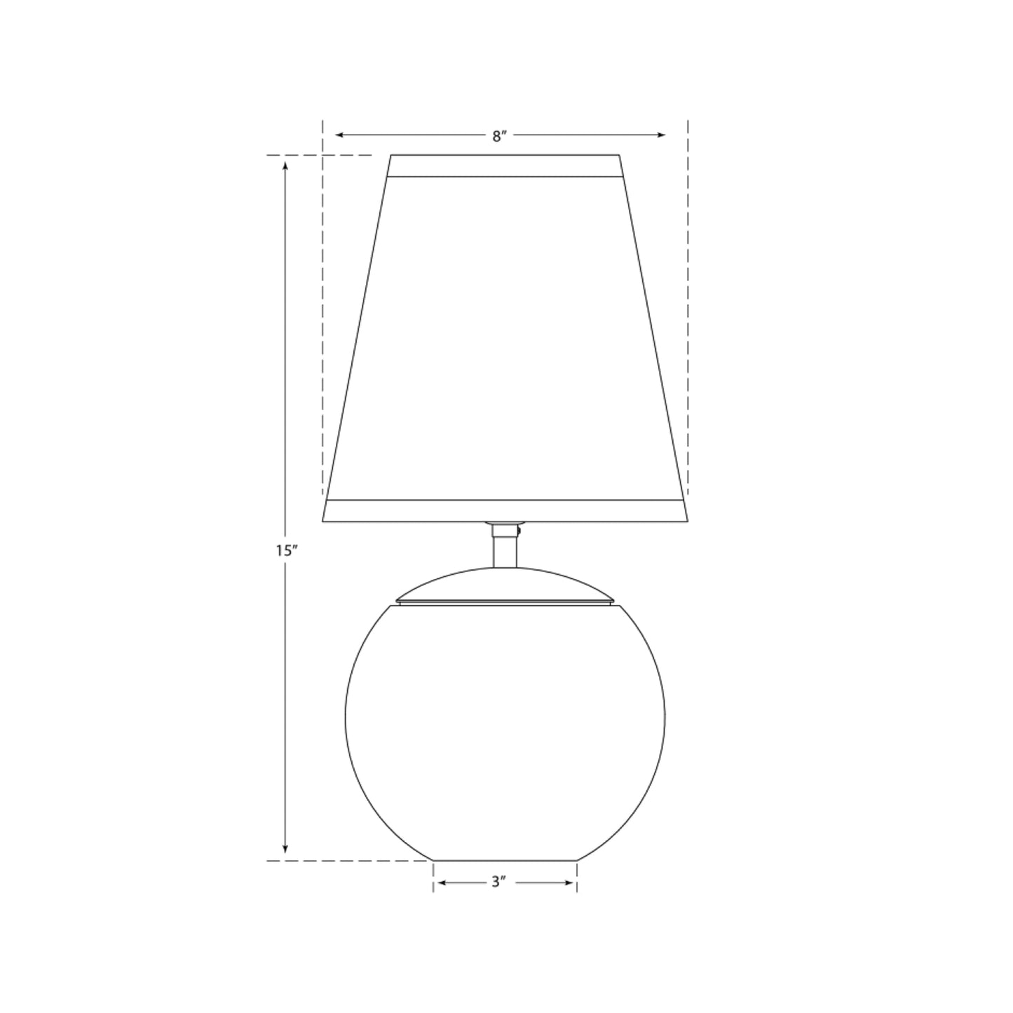 Terri Table Lamp - line drawing.
