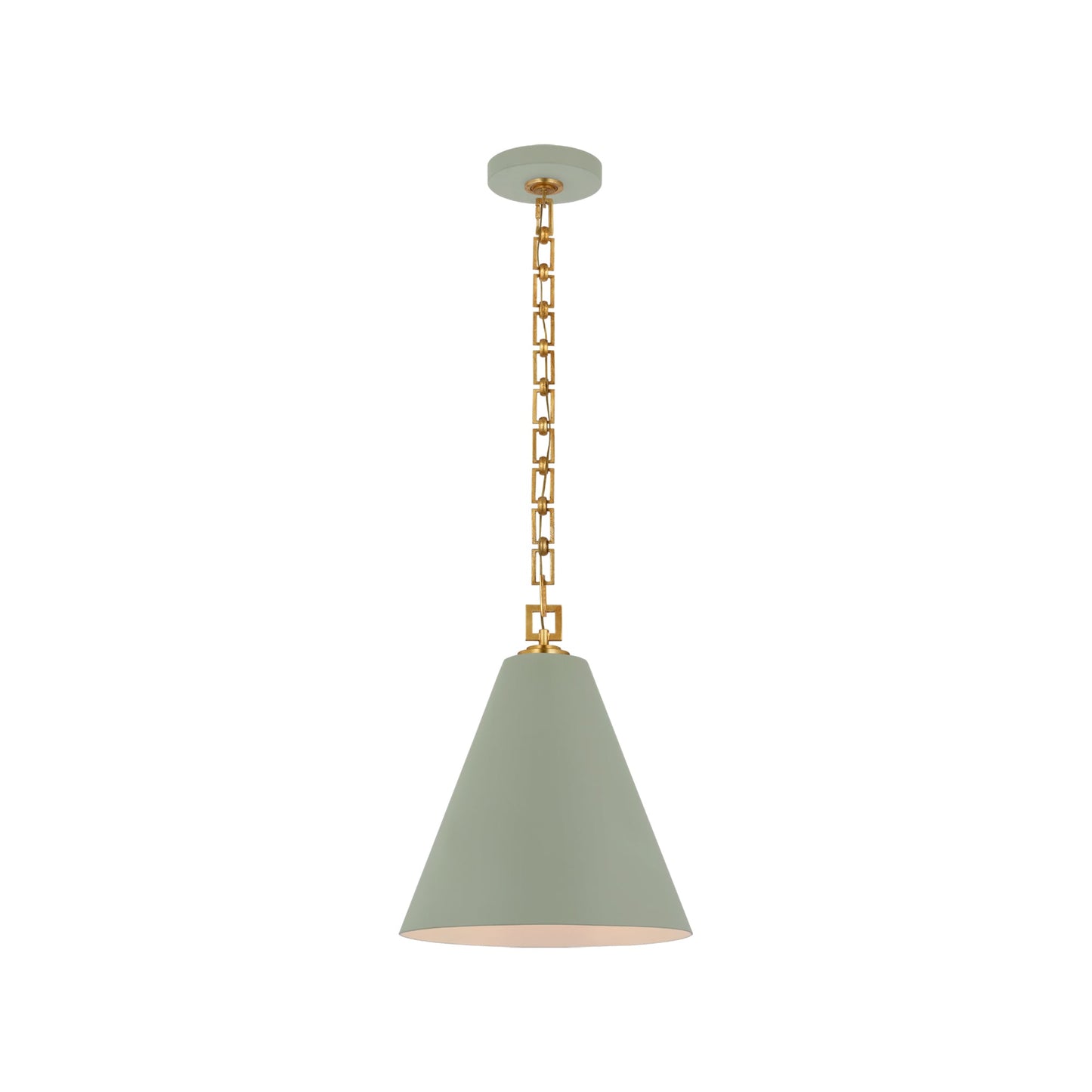 Theo Pendant Light in Celadon/Gild (14.25-Inch).