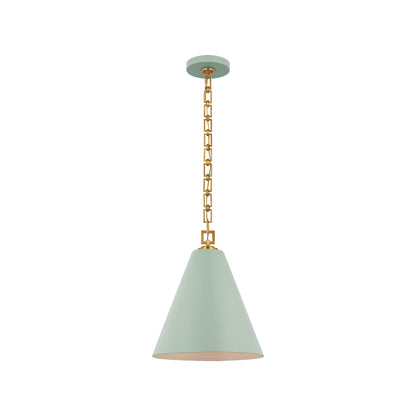 Theo Pendant Light in Pale Blue/Gild (14.25-Inch).