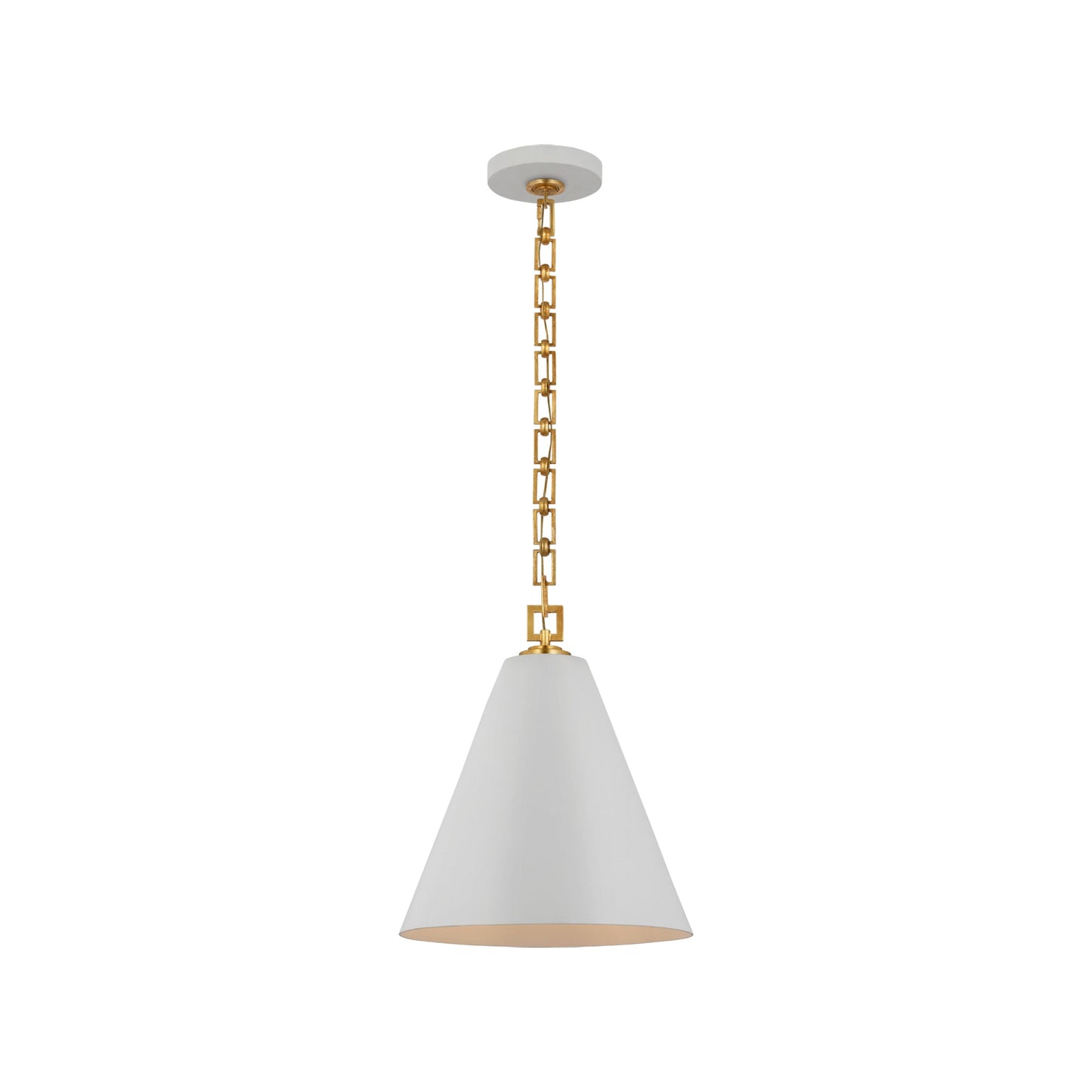 Theo Pendant Light in Soft White/Gild (14.25-Inch).