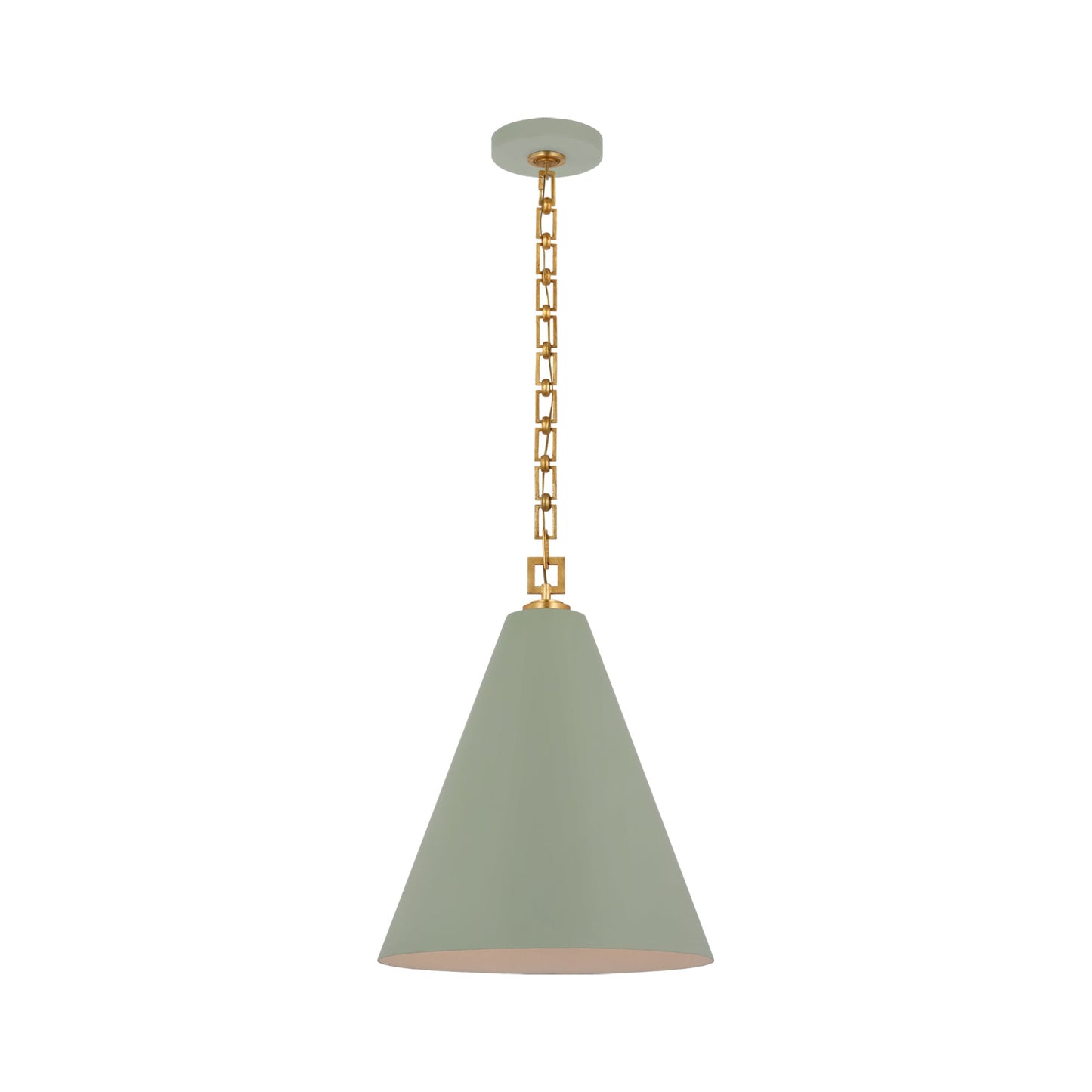 Theo Pendant Light in Celadon/Gild (17-Inch).