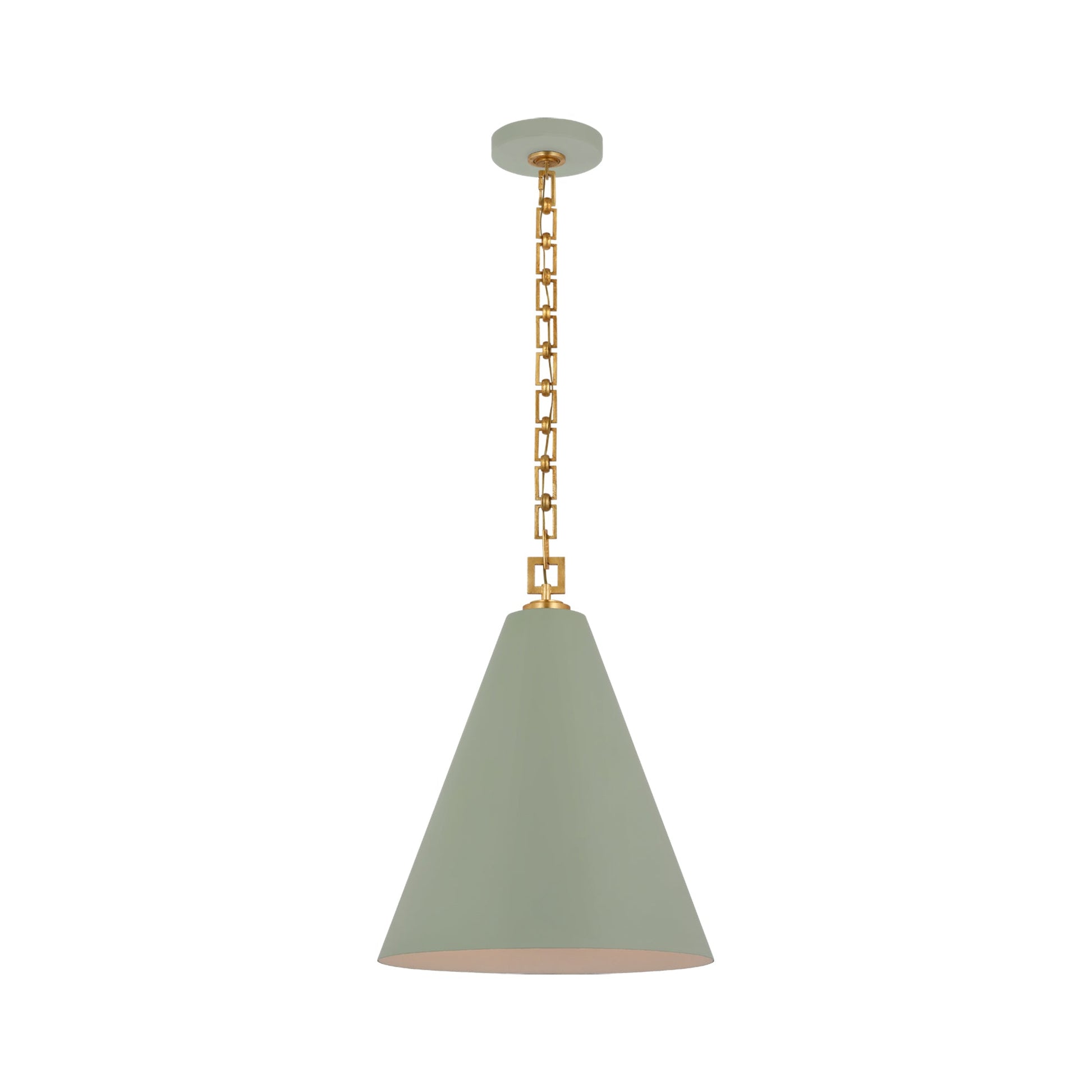 Theo Pendant Light in Celadon/Gild (17-Inch).