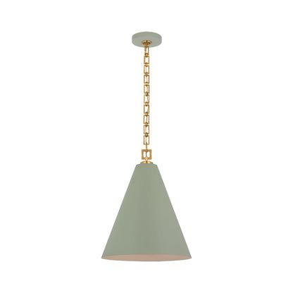 Theo Pendant Light in Celadon/Gild (17-Inch).