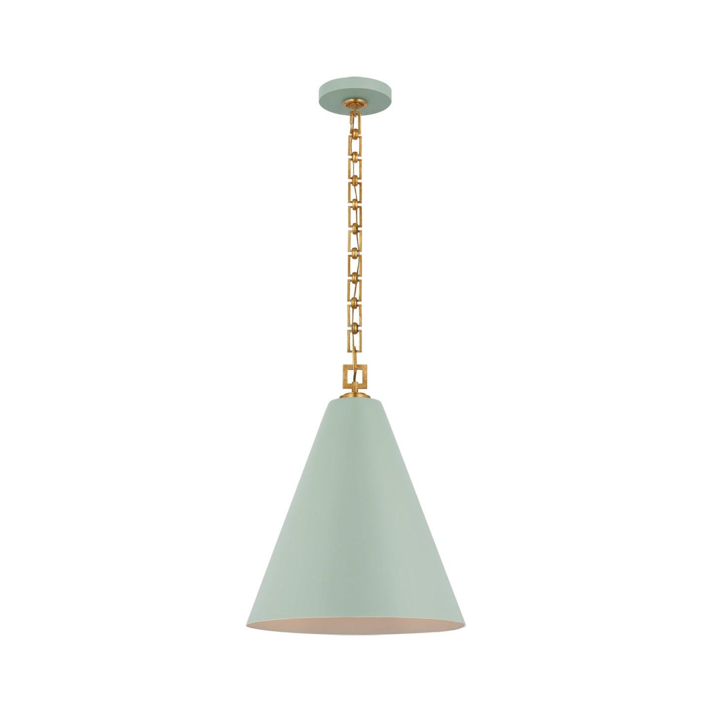 Theo Pendant Light in Pale Blue/Gild (17-Inch).