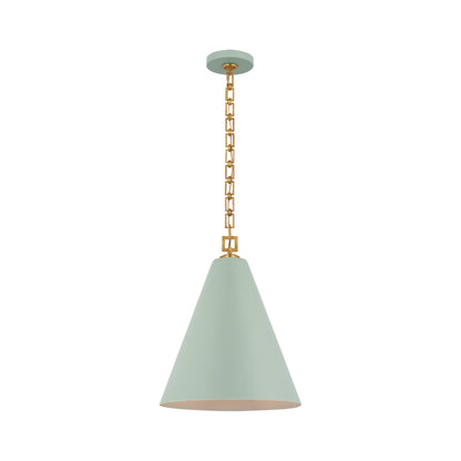 Theo Pendant Light in Pale Blue/Gild (17-Inch).