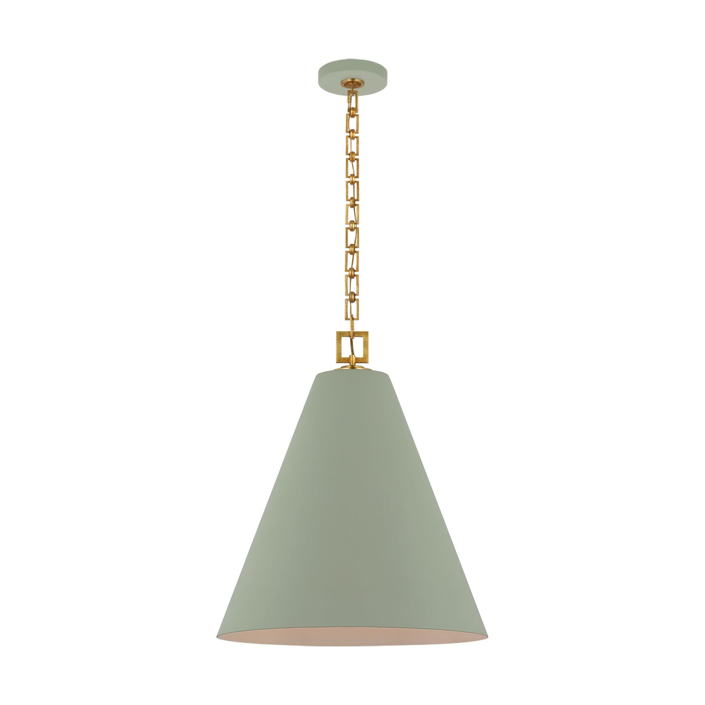 Theo Pendant Light in Celadon/Gild (22-Inch).