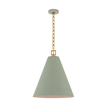 Theo Pendant Light in Celadon/Gild (22-Inch).