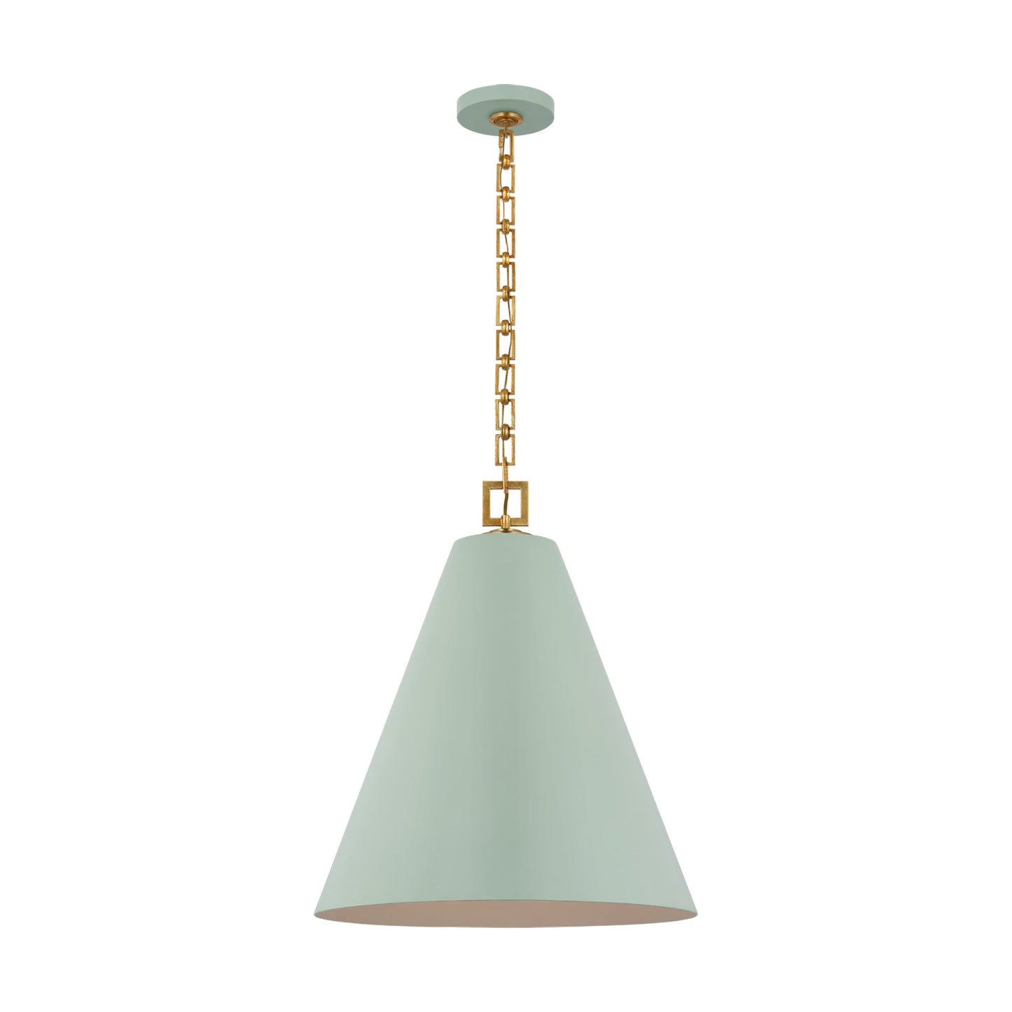 Theo Pendant Light in Pale Blue/Gild (22-Inch).
