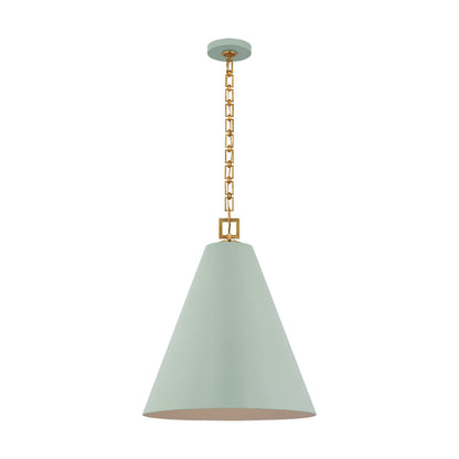 Theo Pendant Light in Pale Blue/Gild (22-Inch).
