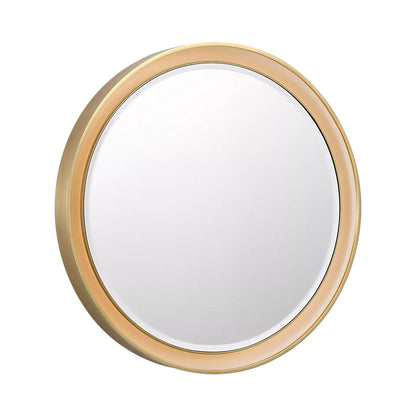 Tricia LED Wall Mirror in Hand-Rubbed Antique Brass (24-Inch).