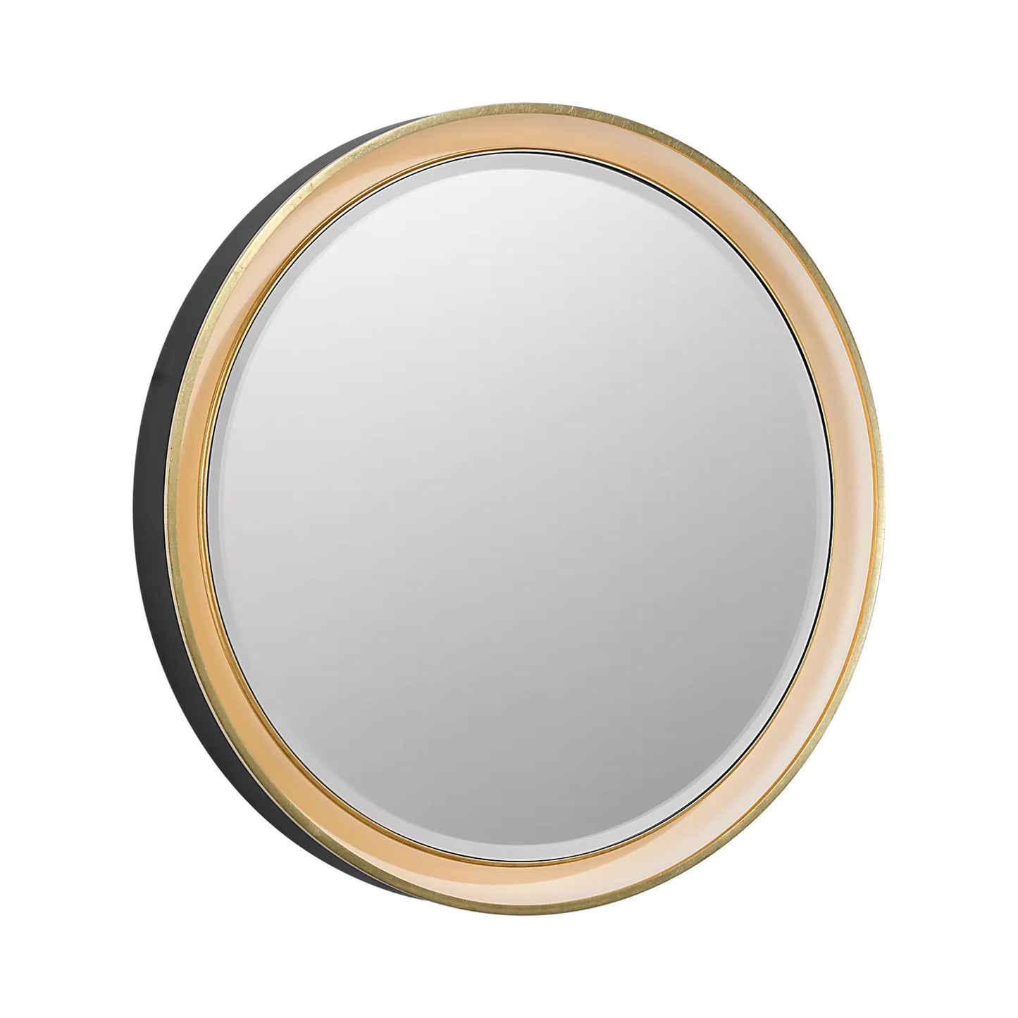 Tricia LED Wall Mirror in Modern Iron and Gild (24-Inch).