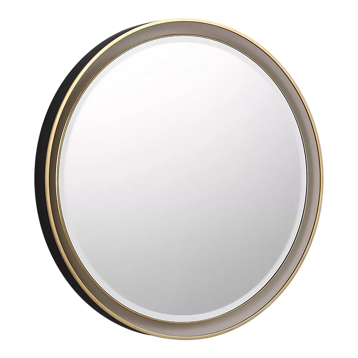 Tricia LED Wall Mirror in Modern Iron and Gild (30-Inch).