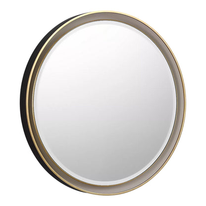 Tricia LED Wall Mirror in Modern Iron and Gild (30-Inch).
