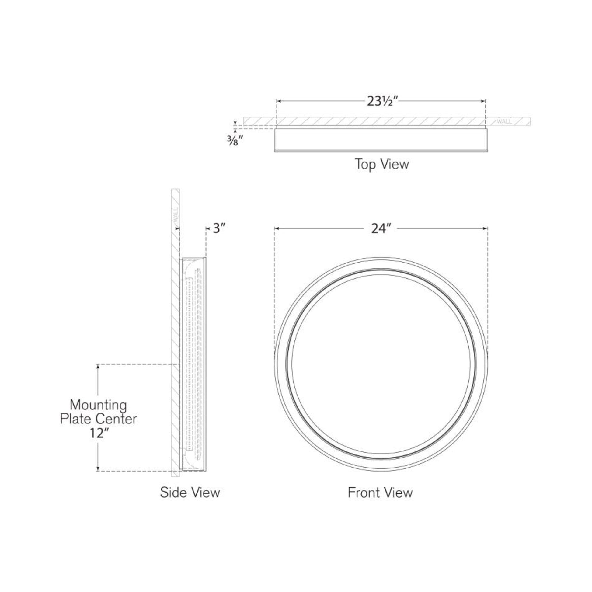 Tricia LED Wall Mirror - line drawing.