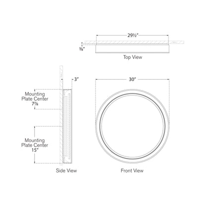 Tricia LED Wall Mirror - line drawing.