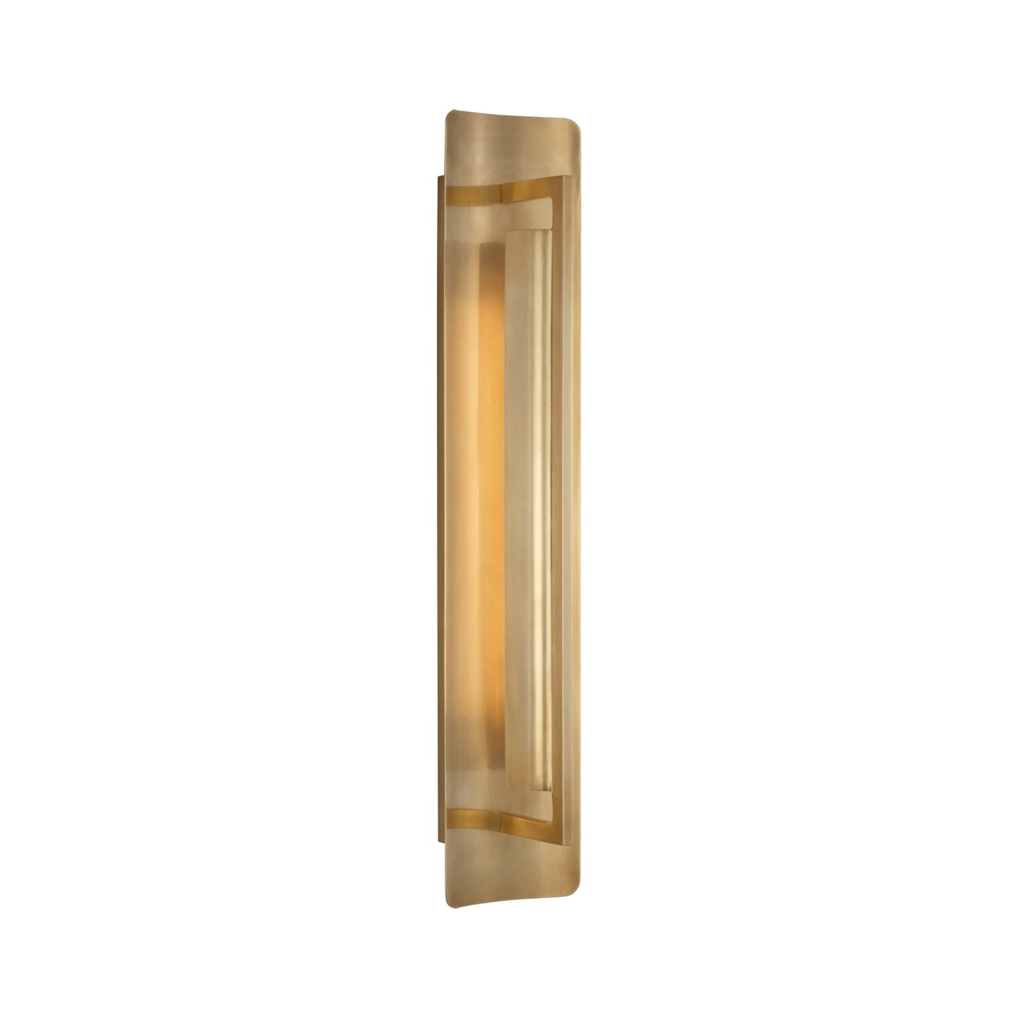 Tristan LED Wall Light in Hand-Rubbed Antique Brass.