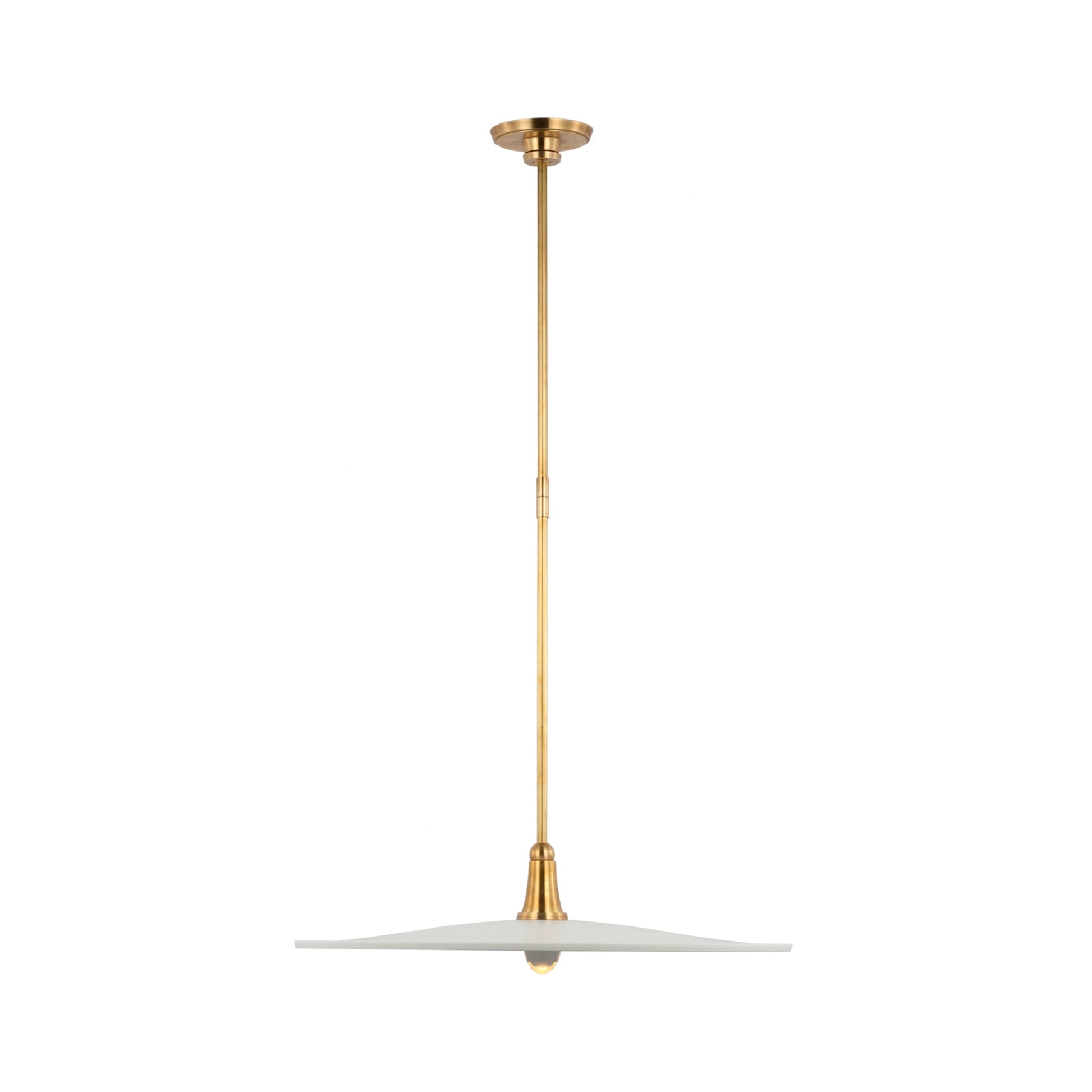 Truesdell LED Pendant Light in Hand-Rubbed Antique Brass/White.