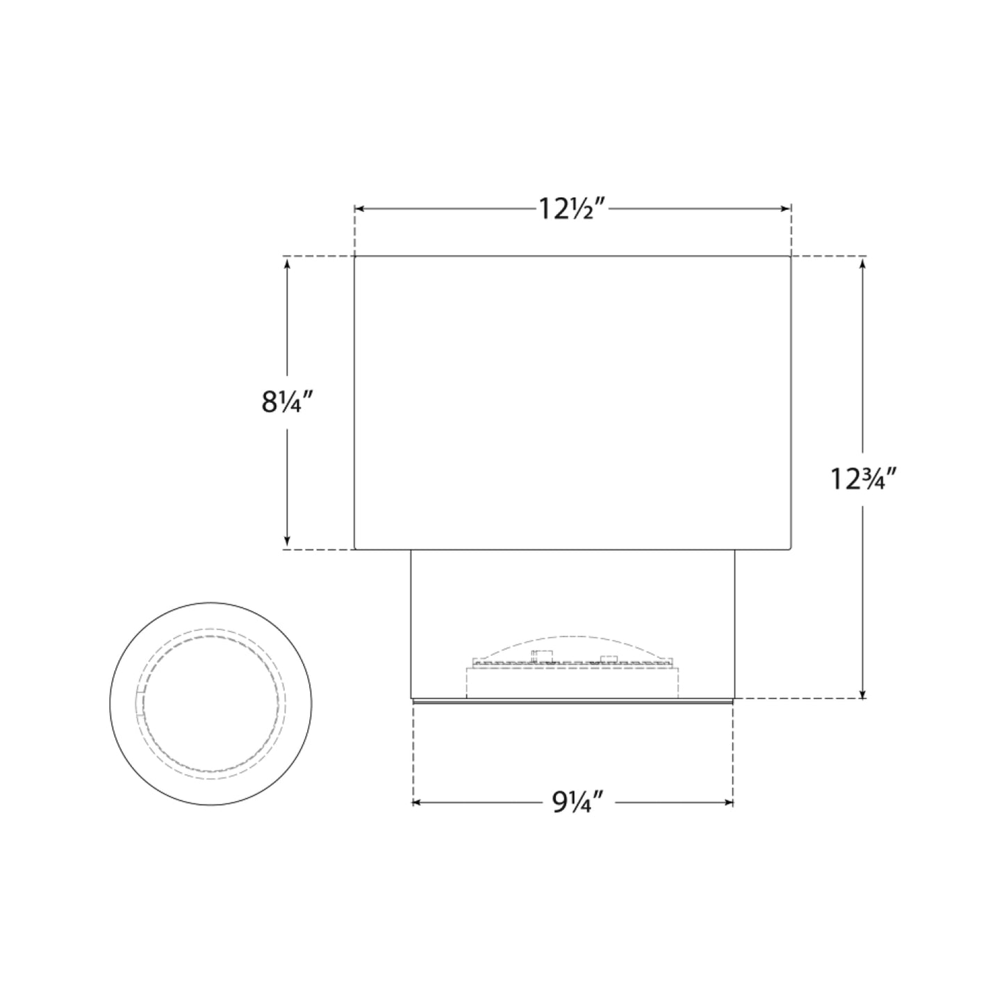 Una LED Table Lamp - line drawing.