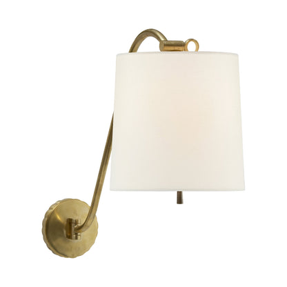 Understudy Wall Light in Soft Brass/Linen.