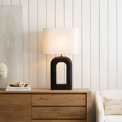 Utopia Combed Console LED Table Lamp in living room.