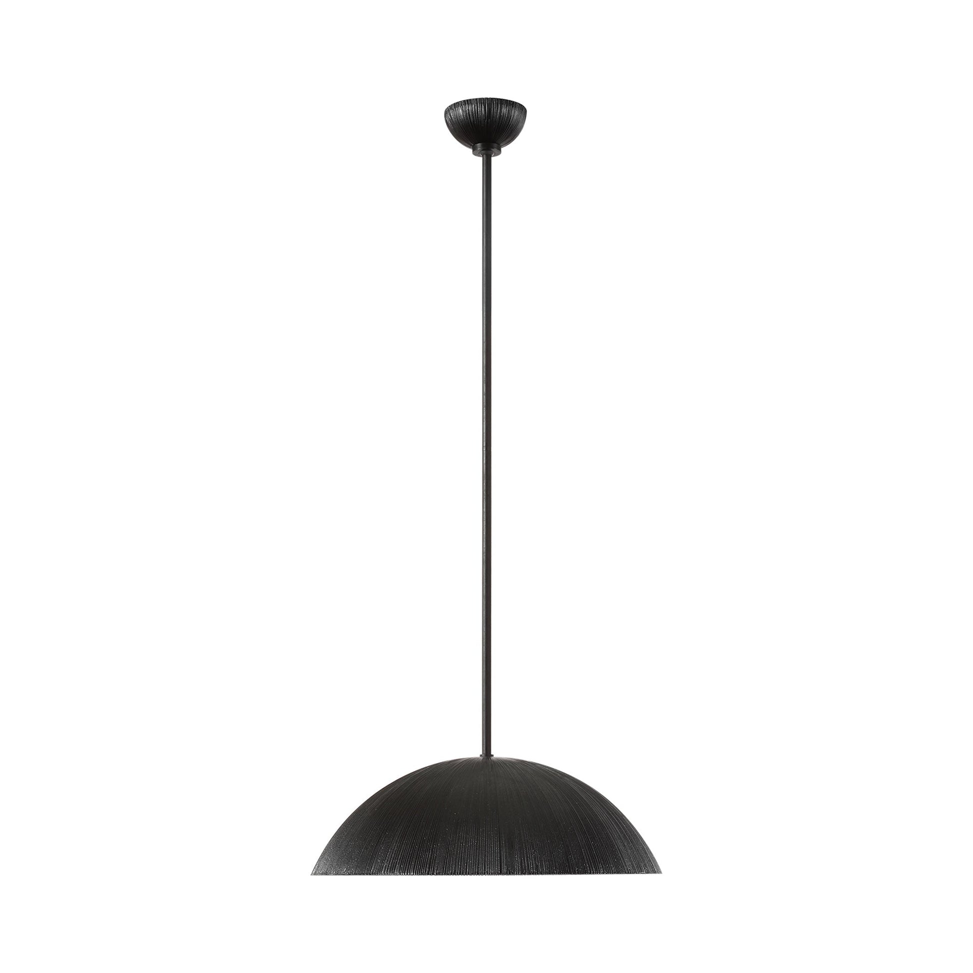 Utopia LED Sculpted Pendant Light in Aged Iron (18-Inch).