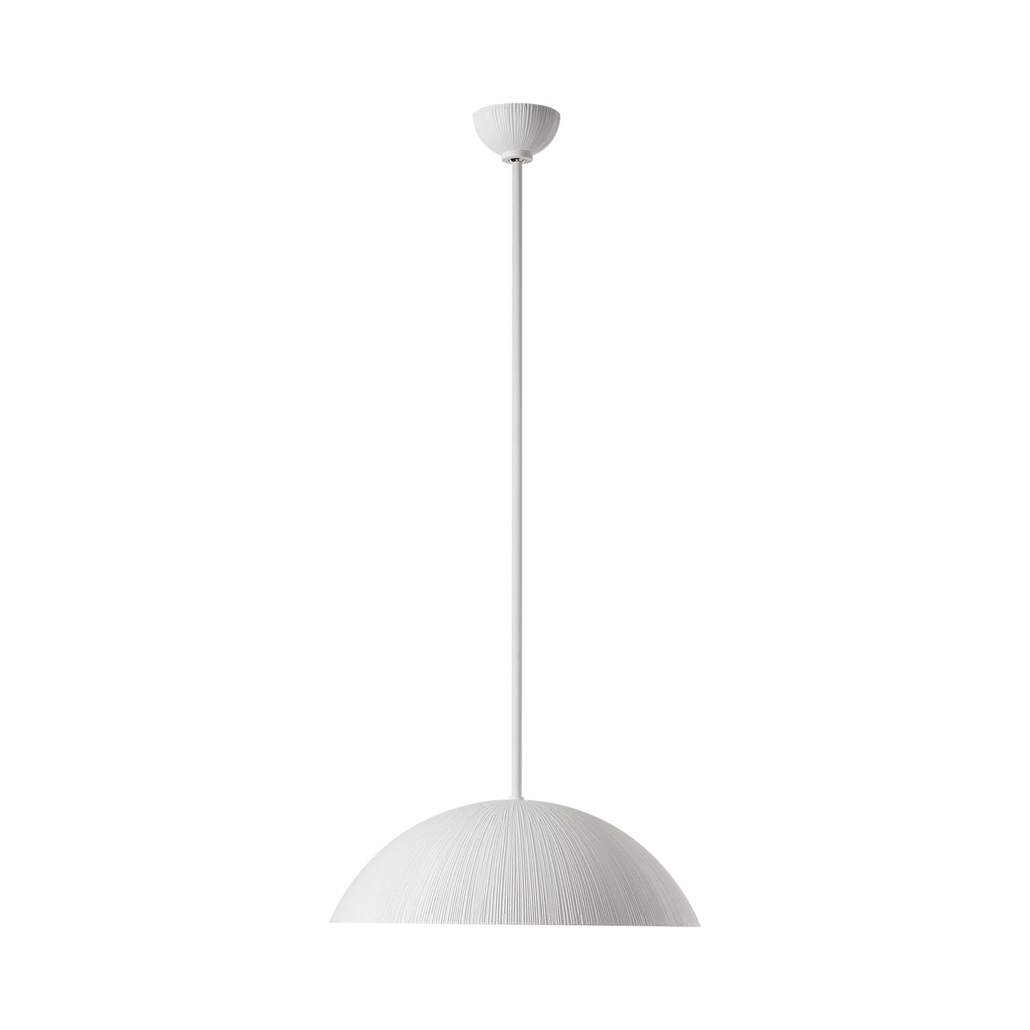 Utopia LED Sculpted Pendant Light in Plaster White (18-Inch).
