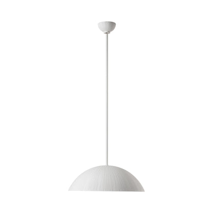 Utopia LED Sculpted Pendant Light in Plaster White (18-Inch).