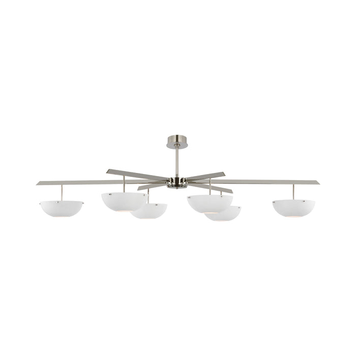 Valencia LED Chandelier in Polished Nickel/Matte White.