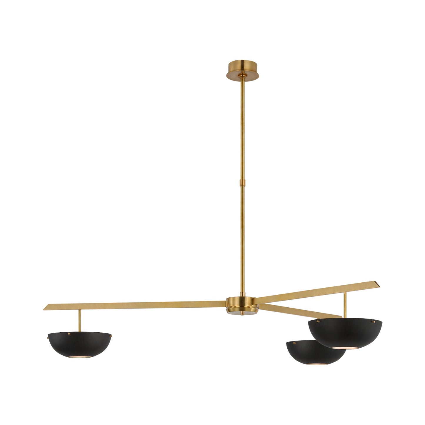 Valencia LED Chandelier in Hand-Rubbed Antique Brass/Matte Black (3-Light).
