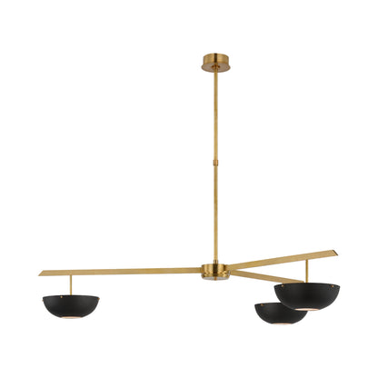 Valencia LED Chandelier in Hand-Rubbed Antique Brass/Matte Black (3-Light).
