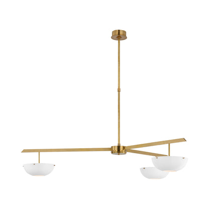 Valencia LED Chandelier in Hand-Rubbed Antique Brass/Matte White (3-Light).