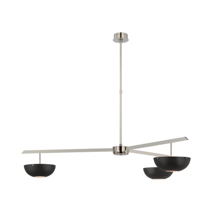 Valencia LED Chandelier in Polished Nickel/Matte Black (3-Light).