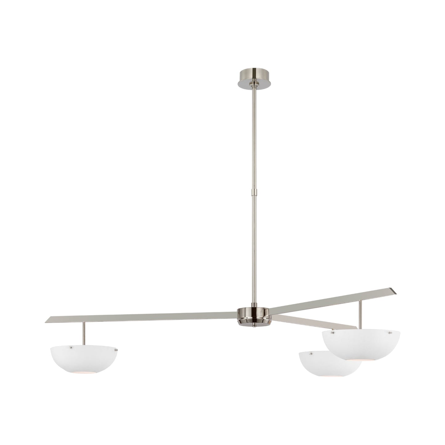 Valencia LED Chandelier in Polished Nickel/Matte White (3-Light).