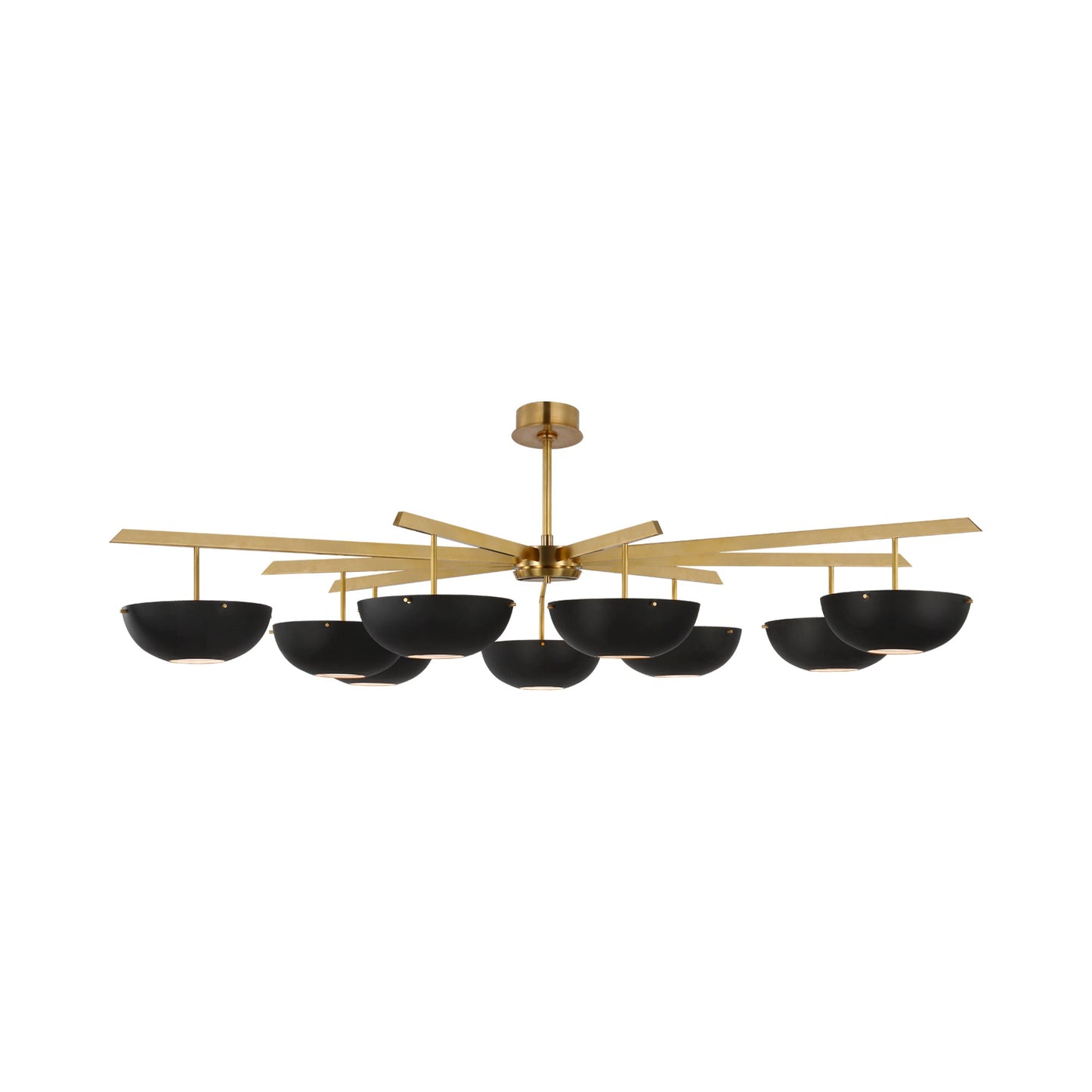 Valencia LED Chandelier in Hand-Rubbed Antique Brass/Matte Black (9-Light).