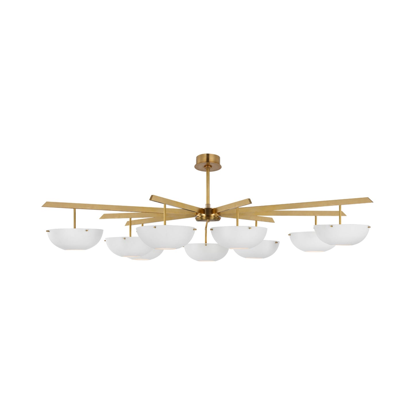 Valencia LED Chandelier in Hand-Rubbed Antique Brass/Matte White (9-Light).